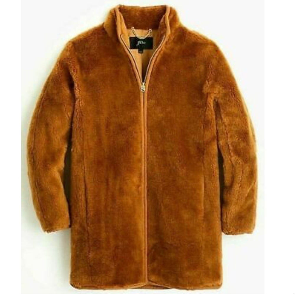 Zip-up Plush Fleece faux fur coat